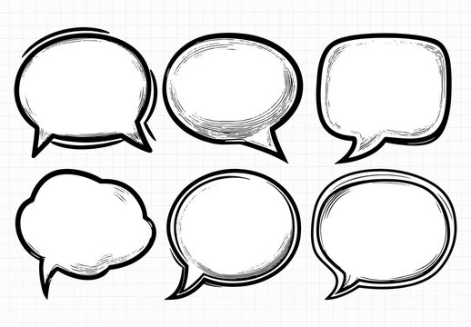 Hand-drawn Speech Bubble Element Set