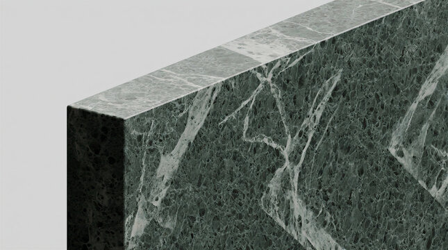 Green marble chevron slab pattern showing precise surface structure edge behavior and grain aggregate distribution