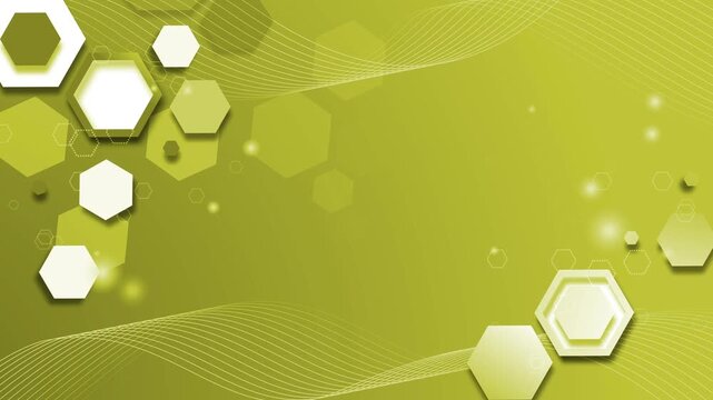 Abstract background with floating hexagon shapes and flowing lines modern tech style design for banner animation