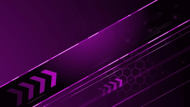 Abstract tech background with diagonal lines glowing arrows and hexagon pattern modern motion style animation