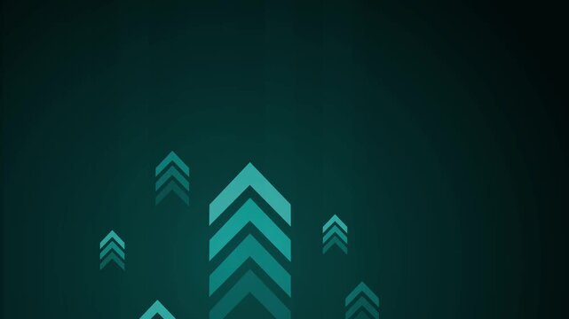 Abstract upward arrows on a dark background with copy space animation