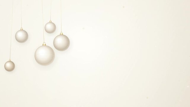 Golden Thread Matte Cream Christmas Baubles Motion Background