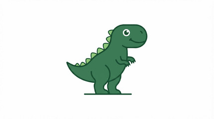 Obraz premium vector dinosaur, flat design, simple, minimalist, plain white background