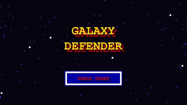 Retro pixel art video game menu and level selection screen