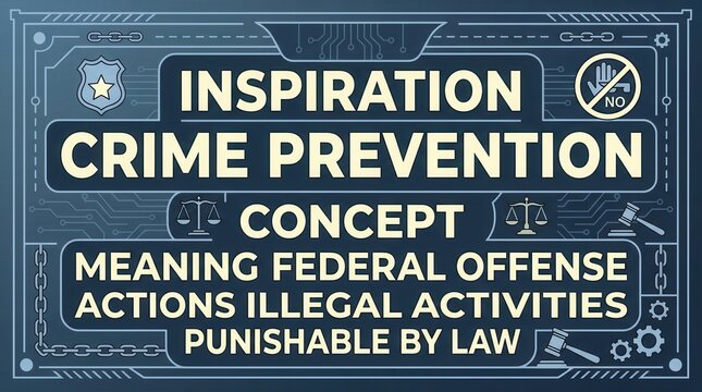 Crime Prevention Concept Inspiration Federal Offense Illegal Activities Punishable by Law Justice