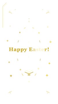 Happy easter holiday vector animation with golden egg and greeting text