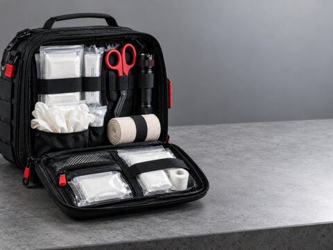 Organized Emergency Response Bag with Essential First Aid Supplies