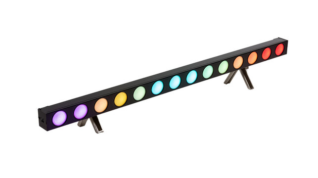 Color wash stage light bar isolated on white isolated on transparent background