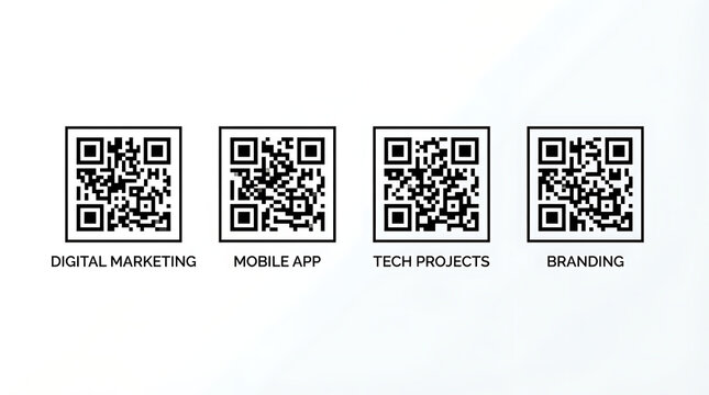 Flat design qr code scanner icons set