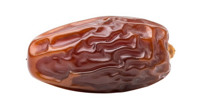 One single sweet dried date fruit isolated isolated on transparent background