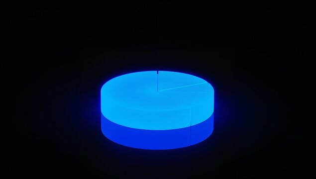 Bright Neon Blue Circular Light Emitting Diagram on Dark Background for Visual Effect