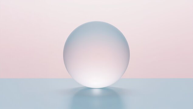 Minimalist Digital Art with Smooth Spherical Object on Light Background