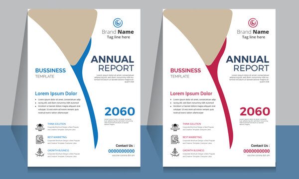 Annual report corporate brochure template layout design. It's also compatible with brochure, booklet, flyer, book cover, magazine cover, report annual, bifold, flyer, leaflet. Fully editable	
