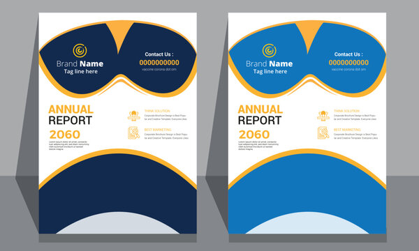 Annual report corporate brochure template layout design. It's also compatible with brochure, booklet, flyer, book cover, magazine cover, report annual, bifold, flyer, leaflet. Fully editable	