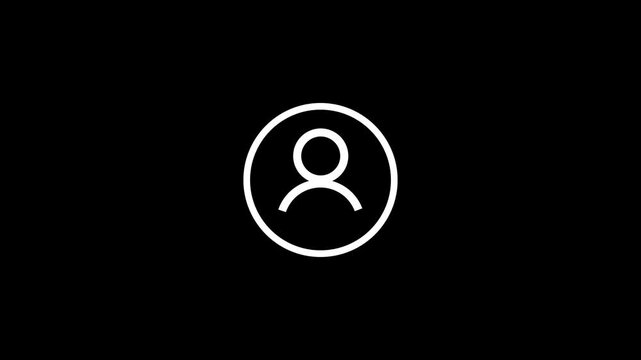 User profile icon person silhouette inside a circle user interface placeholder icon white background silhouette anonymous placeholder shoulders identity representation communication.4k