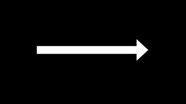 Red arrow pointing to the right on a white background with direction isolated navigation strategy objective progress continue opportunity information communication destination.4k