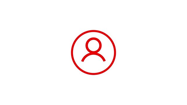 User profile icon person silhouette inside a circle user interface placeholder icon white background silhouette anonymous placeholder shoulders identity representation communication.4k