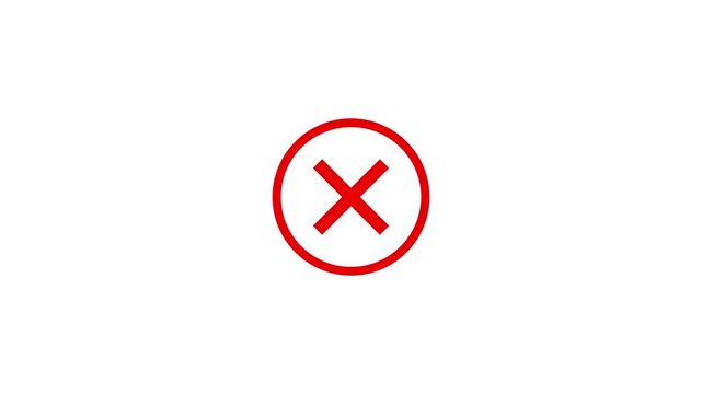 Red x mark inside red circle icon symbol for prohibition or restriction isolated on white background 
