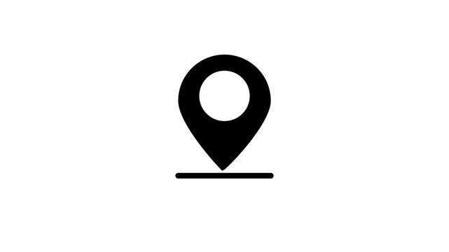 Pin location icon for map and navigation.4k