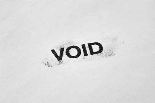 Void stamp impression indicating a cancelled or invalid document