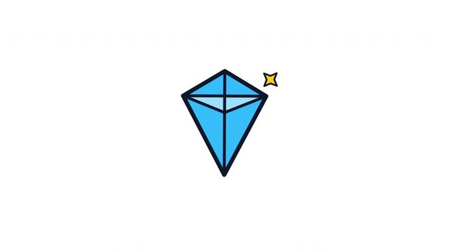Blue shining diamond gem icons on solid white background
