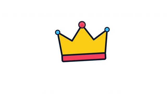Six golden cartoon crowns in a grid pattern on white background