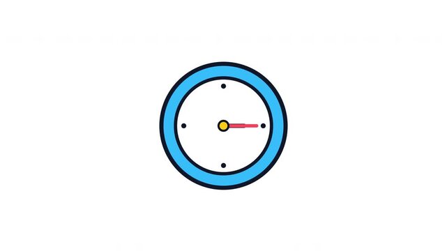Six blue analog clocks showing different times on white background
