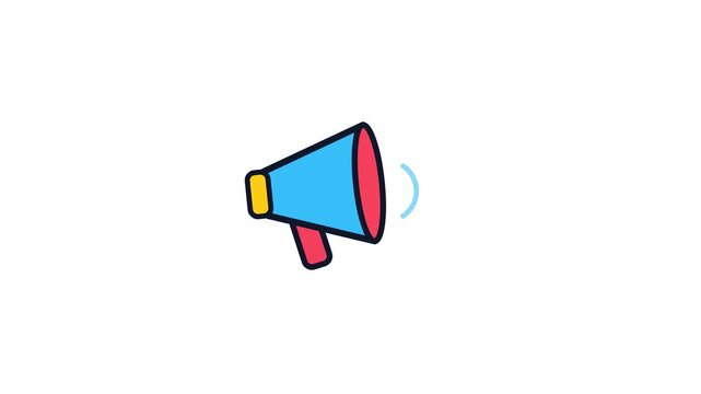 Megaphone icons emitting sound waves arranged in a grid pattern
