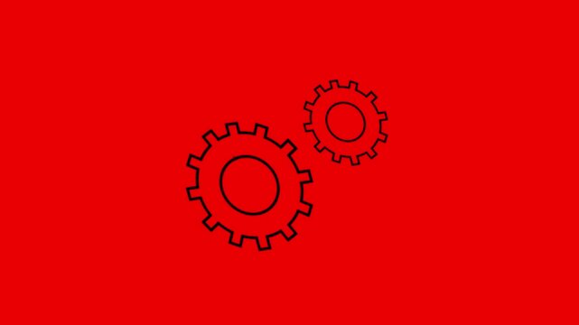 Update glowing setting icon setup animation. setting icon with spinning gears icon animated. Technology gear icon concept animation.