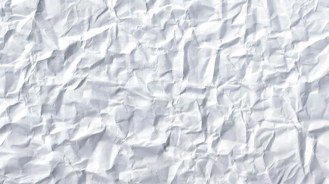 White crumpled paper texture stop motion animation