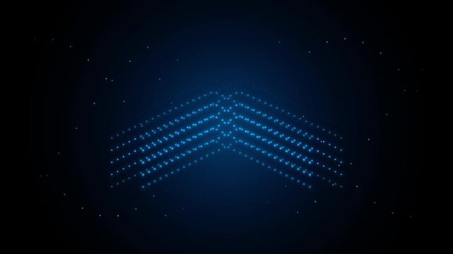 Cyan blue halftone arrow matrix digital motion background