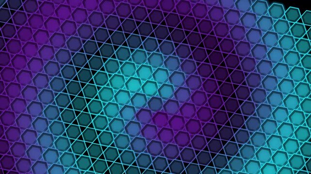 Abstract geometric pattern with colorful hexagonal and triangular mesh design