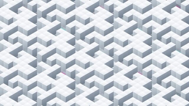 Geometric abstract pattern with interlocking three dimensional shapes design