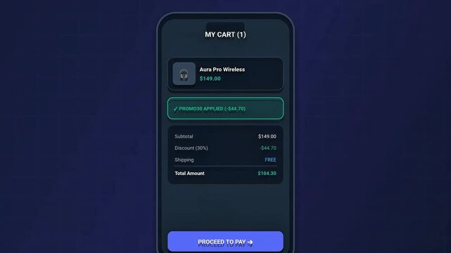 Modern Mobile E-commerce Interface Showing Digital Shopping Cart Checkout Summary With Price Calculation And Secure Payment Button Design