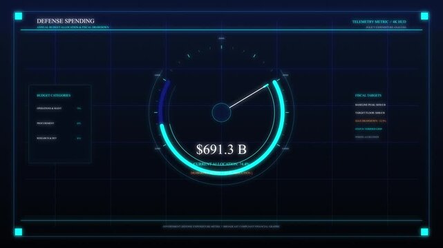 Hud dashboard speedometer gauge interface animation in dark blue mood