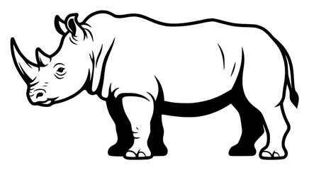 Fototapeta premium Rhino side profile vector art set with simple line art design featuring sketches, drawings, vector graphics with minimalist and simple illustrations