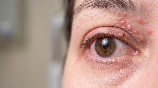 Herpes Zoster Ophthalmicus Along Trigeminal V1 Distribution