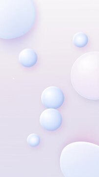 Glassmorphic Floating Frosted Spheres Vertical Motion Background.