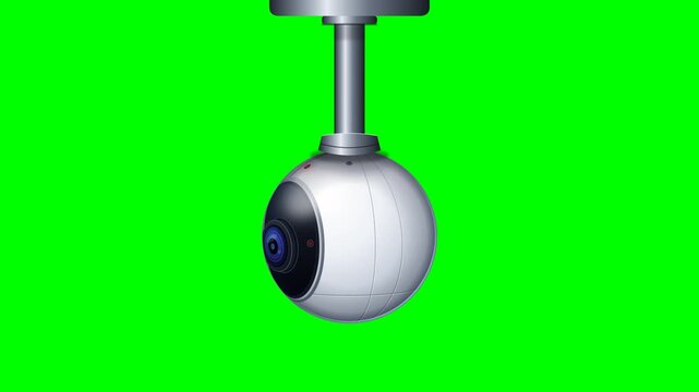 Security Camera CCTV Panning Animation Green Screen Loop
