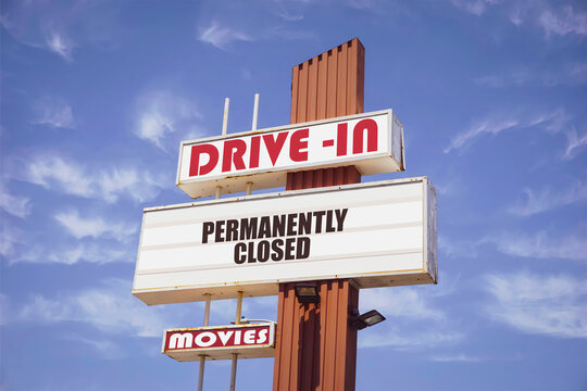 Retro vintage drive-in movies sign
