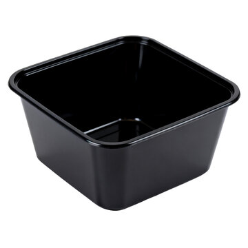 [Transparent Background PNG]Square Black Plastic Food Storage Container for Kitchen Use