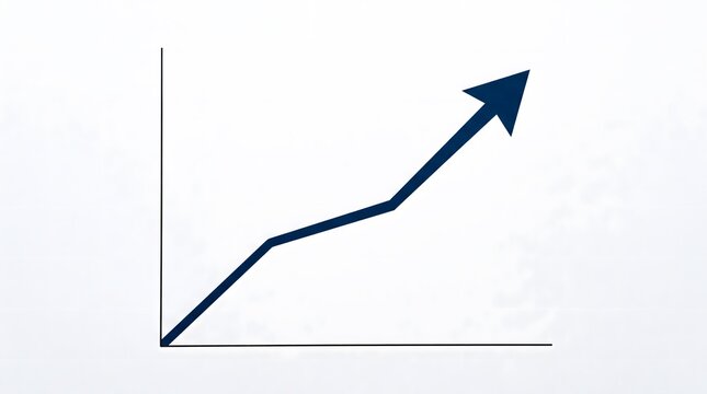 A line graph showing upward growth and positive financial progress on a plain background