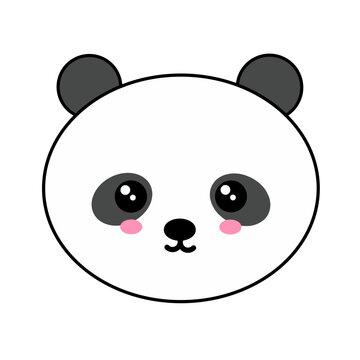 cute panda face cartoon icon design
