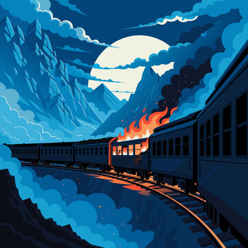train in the mountains