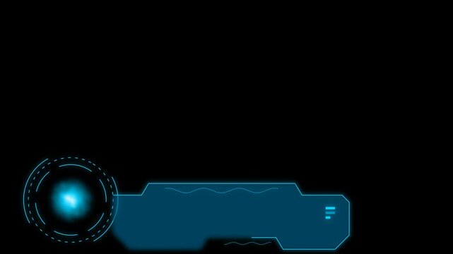 Futuristic Cybernetic Interface Element with Glowing Blue Data Display