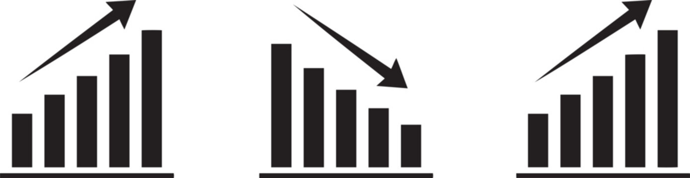 Black business growth and decline bar charts
