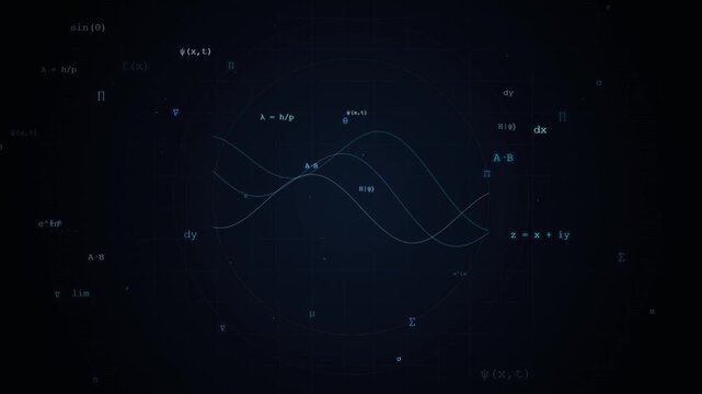 Quantum physics mathematical wave equations and scientific data analysis background