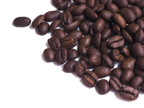 coffee beans on white background