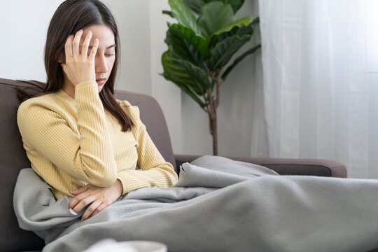 Unhappy asian woman girl disappointed, sad about problem in home alone, feel lonely, Stressed, suffering from bad relationship, break up, divorce, female confused, depression mental health, loneliness