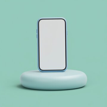 Smartphone Mockup on Minimalist Round Platform